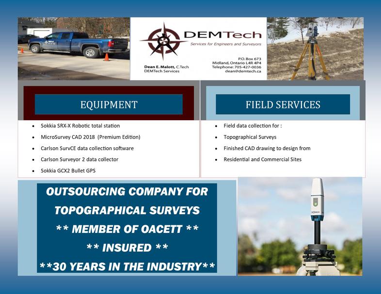 Advertisement for DEMTech Services with images and text
