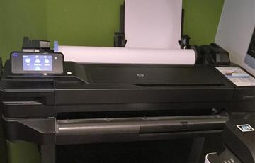 An HP DesignJet plotter used for printing land surveys